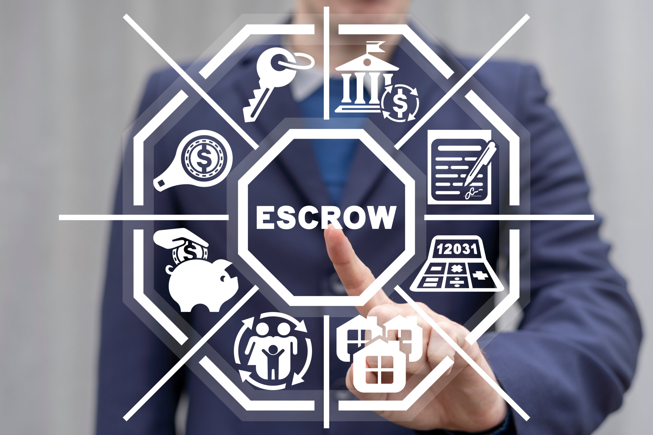Concept of In Escrow Agreement. Escrow Account Business Deal.